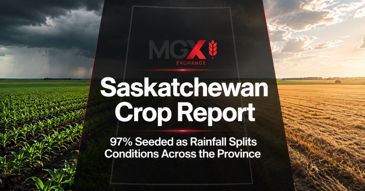 Saskatchewan Crop Report: 97% Seeded as Rainfall Splits Conditions Across the Province
