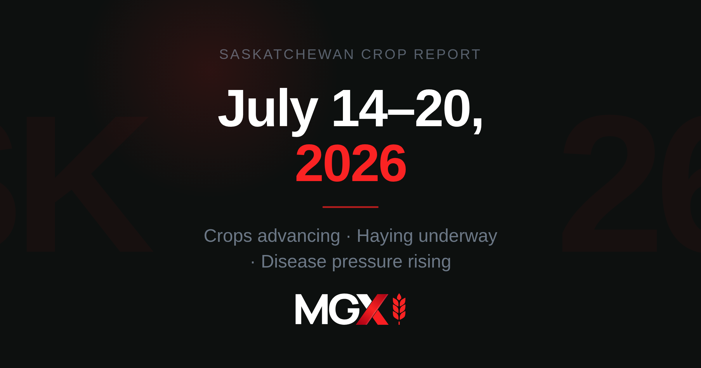 Saskatchewan Crop Report Summary: July 14–20, 2026